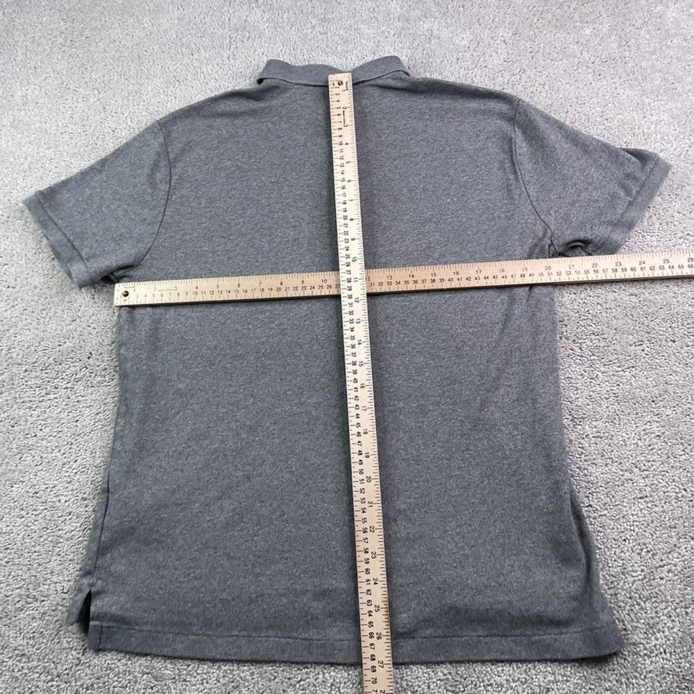 Polo Ralph Lauren Polo Shirt Mens Large Gray Custom Slim Fit Short Sleeve Pony